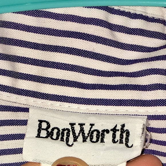 Blue&White Button with Embroidered Roses - Picture 4 of 5